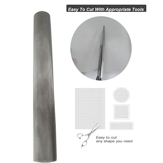 304 Stainless Steel Mesh 120Mesh, 15.7"x47.2"(40x120cm) Metal Mesh Screen, Woven Fine Wire Mesh Easy to Cut for Filter Mesh, Filtration Cloth and DIY Project