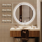 LTSRLL Frameless Illuminated LED Bathroom Wall Mirror with Touch, Demister Pad and Dimmable Lights & 3 Colors for Makeup Shaving and Bath Vanity IP44(Translucent,80cm/31.5in)