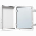 QILIPSU Waterproof Junction Box IP67 Outdoor Plastic Electrical Project Enclosure Weatherproof with Inner Door, Mounting Plate, Wall Brackets, Hinged Grey Cover 16.1"x12.2"x7.1" -D
