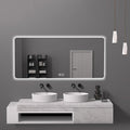 Bathroom Mirror with LED Lights, Lighted Bathroom Makeup Wall Mounted Mirror with Demister Pad, 3-Color Dimmable LED Light, for Wall Decor, Vanity, Living Room(A,75x120cm)