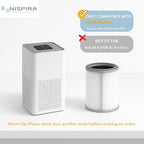Nispira 3-in-1 True HEPA with Activated Charcoal Replacement Filters, Compatible with TOPPIN TPAP001 Air Purifier Comfy Air C2, 1-Pack