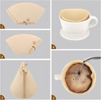 Segarty #1 Coffee Cone Filters, 100 Count Pack Size 1-2 Cup Natural Unbleached Brown Paper Disposable Pour Over Maker Basket Dripper for Most Brewer Machine for Home, Office, Cafetera