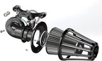 Big Sucker cone Air filter intake for harley air Cleaner Sportster Softail fatboy heritage dyna touring street road king Glide (Gauge style -Black, Type C : Touring 08-16, Softail 16-17)