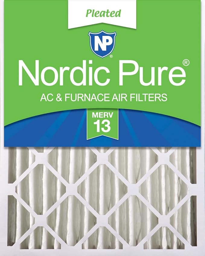 Nordic Pure 20x25x4 (Actual Size: 19 1/2 x 24 1/2 x 3 5/8) Pleated MERV 13 Air Filter 1 Pack