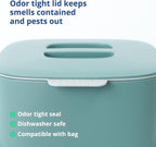 Blue Ginkgo Kitchen Compost Bin [2.6L / 0.69 GAL] – Filter-Free, Odor-Tight Countertop Food Waste Pail with Handle (Made in Korea, Green)