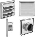 Extractor Fan Outlet, 100mm Stainless Steel Wall Air Vent Outdoor Filter Square Tumble Dryer Extractor Fan Outlet for Kitchen Fans and Vents Dryer Vent Cover Outdoor