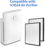 2 Packs H13 True HEPA Replacement Filter Compatible with InvisiClean Claro IC-4524 Air Cleaner Purifier with Activated Carbon Pre-Filter