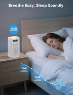 Air Purifiers for Bedroom, DAYETTE H13 True HEPA Air Filter Purifier for Small Room Up to 480 Ft²/30min, Qiuet Sleep Mode with Aroma Pad, Small Portable Air Purifier with USB Cable