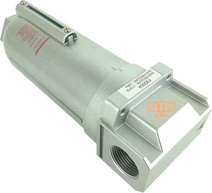 1" NPT SUPER DUTY Industrial Grade Particulate Filter/Water Trap For Air Compressor Compressed Air Lines, 5u With Metal Bowl (MANUAL DRAIN)