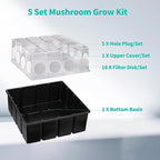 5 Set Monotub with Filter Disks 43.5 Quart Mushroom Grow Kit Vegetable Planting Tray Mini Greenhouse Germination Box for Seeds Growing Starting