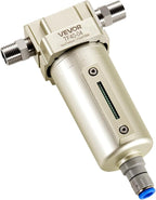 VEVOR Air Compressor Filter, 1/2" NPT Air-Dryer for Compressor with 5μm Brass Filter Element, Auto-Drain Air Compressor Water Separator 175 PSI Max Working Pressure, Aluminum Alloy Bowl