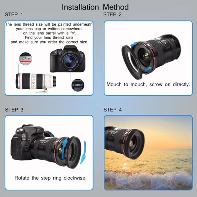 YAMAFOO 67mm to 55mm Step-Up Ring/Step Down Rings Filter Adapter for All Brands UV ND CPL Metal Ring Step-Up Rings Adapter Filter,Black (67-55)