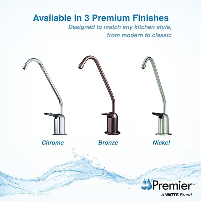 Watts Premier Standard Non-Air Gap Auxiliary Faucet with 1/4" Supply Tubing Connection for RO Reverse Osmosis Water Filtration Systems, Touch N'Flow Spring Loaded Handle, Antique Bronze