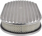 BestParts 15" Oval Full Finned Air Cleaner Aluminum Air Cleaner Assembly Compatible With Classic Chevy Ford Hot Rod Rat Rod Muscle Car or Custom Car Fits 5 1/8" Carburetors