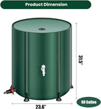 THUNDERBAY 60 Gallon Collapsible Rain Barrel, Portable Rain Barrels to Collect Rainwater from Gutter, Rainwater Collection System, Water Storage Tank Catcher Container with Filter Spigot