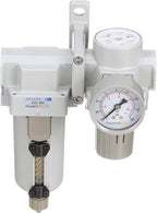 PneumaticPlus SAU420-N04G-MEP Compressed Air Filter Regulator Combo 1/2" NPT - Metal Bowl, Manual Drain, Bracket, Gauge