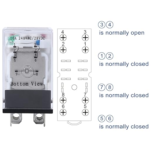Electromagnetic Power Relay, 8-Pin 10 AMP 6V DC Relay Coil with Socket Base, LED Indicator, DPDT 2NO 2NC - MY2NJ [Applicable for DIN Rail System]