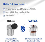 Vatya Stainless Steel Kitchen Compost Bin - NO Filter Countertop Composter, Composting Bucket, Counter Top Small Indoor Food Waste Container with Lid, Odorless Food Scrap Pail, Small 0.5 Gallon