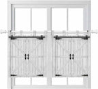 Farmhouse Wood Grain Kitchen Curtains 36 Inch Length, Small Window Curtains Tab Top, Vintage Country Barn Gate Grey Light Filtering Short Window Treatments Tier Drapes 27.5"x36" 2 Panel