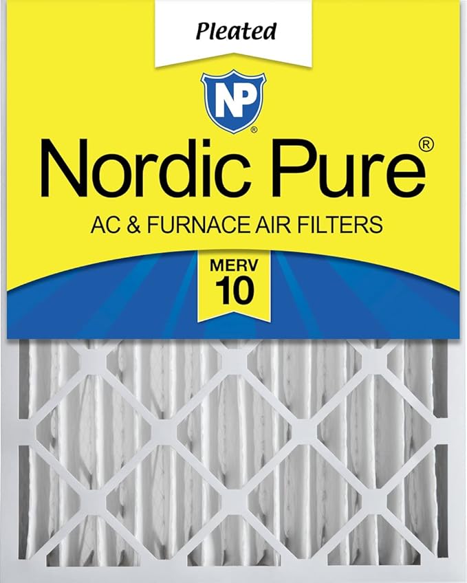 Nordic Pure 20x25x4 (Actual Size: 19 1/2 x 24 1/2 x 3 5/8) Pleated MERV 10 Air Filter 1 Pack