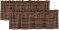 2 Pack Kitchen Valance for Windows, Farm Brown Wood Board Light Filtering Rod Pocket Valances Short Curtain, Vintage Farmhouses Barn Window Curtain for Bedroom Bathroom Living Room 54x18in