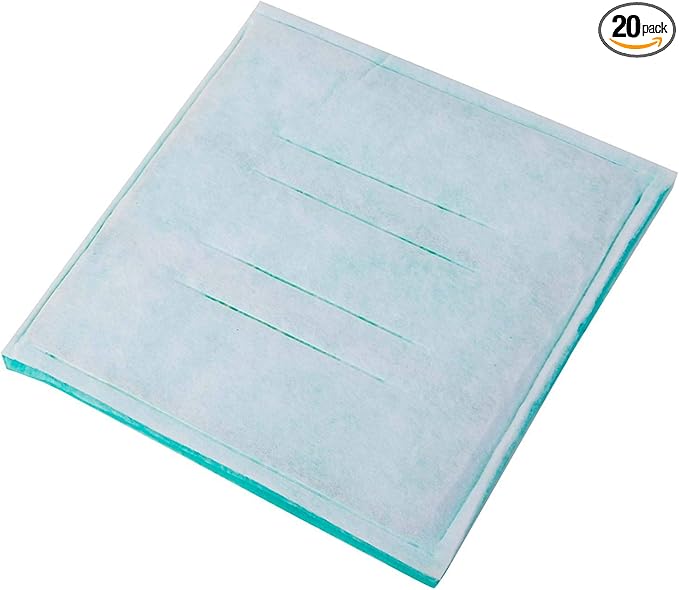 Hiton Paint Spray Booth Intake Filter Pad - Dry Tack Panel 16" x 25" (20 Pack), Series 45