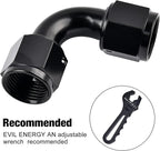 EVIL ENERGY 6AN Female to 6AN Female 90 Degree Swivel Coupler Union Fitting Adapter Aluminum Black 2PCS
