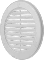 Vent Systems 4" Inch (Opening Dimensions) - Pack of 2 - White Soffit Vent Cover - Plastic Round Air Vent Grille - Built-in Mesh Screen - HVAC Register Louver for Bathroom, Home, Kitchen