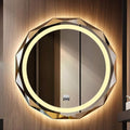LED Bathroom Mirror with Lights and Demister Pad Wall Mounted Touch Sensor Bathroom Mirrors Anti Fog for Makeup Cosmetic Miroir Antidéflagrant (Warm Light 70cm)