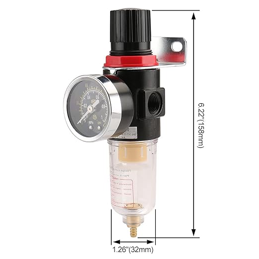 Baomain Pneumatic Filter Regulator AFR-2000 1/8"PT Air Treatment Unit w Pressure Gauge