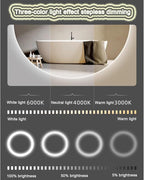 Bathroom Led Mirror ，Bathroom Mirror with LED Lights，Backlit Bathroom Mirror ，LED Mirror for Bathroom，Backlit Lighted Makeup Mirror，with Touch Sensor/Dimming/Demister pad(B,H90*W50cm/H35.4*W19.7IN)