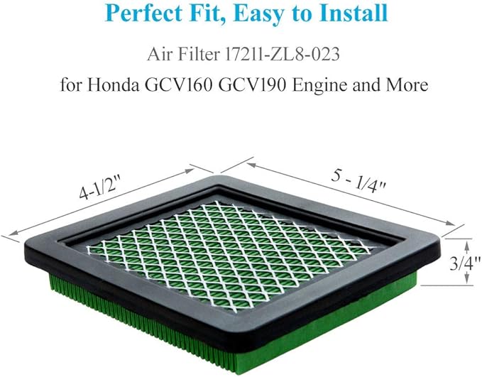 10Pack 17211-ZL8-023 Air Filter - Compatible with Honda GCV160 GC160 GCV190 GC190 Engine Husqvarna Craftsman Troy-Bilt Push Lawn Mower Tiller Air Cleaner