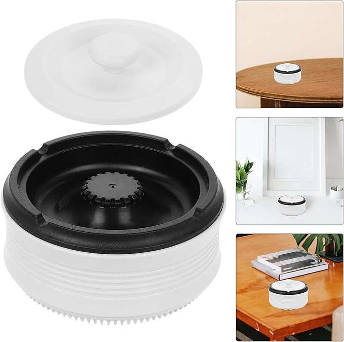 ARTIBETTER Smart Ashtray for Home and Office, Ivory White Rechargeable Auto Ash Holder with Smoke Extraction, Portable Indoor and Car Use Smoke Cleaner