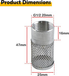 25mm Dia Hose Inlet Suction Strainer Filter, Stainless Steel Water Pump Filter for Garden Irrigation, High Pressure Water Pump, Sprayer & Plumbing Systems