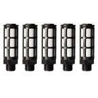 Quickun Plastic Exhaust Air Silencer, 3/8" Air Line Pneumatic Muffler Black Air Compressor Fitting (Pack of 5)