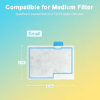 16 Pack Small Filter Cartridge Compatible with Aqueon, Aquarium Fish Tank Filter Cartridges Replacement for QuietFlow E Internal Power Filter Size 10 and Minibow Aquarium Filters Size 1/2.5/5 Gallon