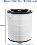 LV-H133 Replacement Filter Compatible with LEVOIT LV-H133 and LV-H133-RF Air Purifier, High-Efficiency 3-in-1 True H13 HEPA Activated Carbon Filter