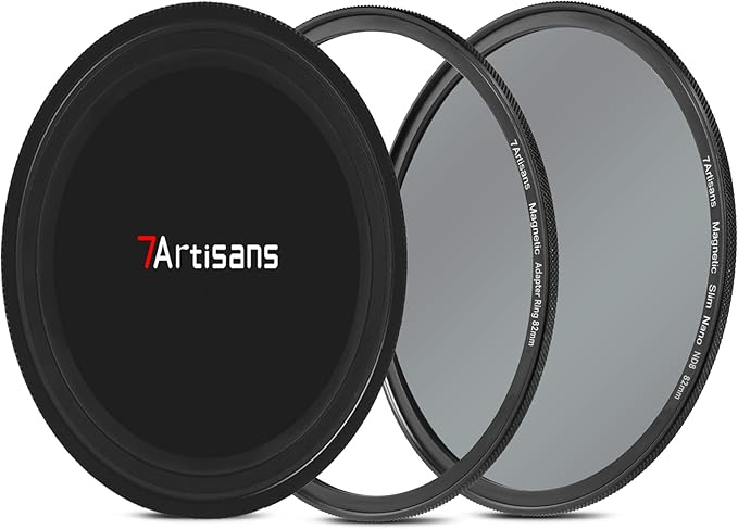 7artisans Nano Magnetic Filter UV Filter ND Light Reduction Filter/CPL Polarization Filter/GND Gradient Filter/Black Mist 1/4 Portrait Photography Filter Suitable for Lens(72mm ND8)