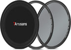 7artisans Nano Magnetic Filter UV Filter ND Light Reduction Filter/CPL Polarization Filter/GND Gradient Filter/Black Mist 1/4 Portrait Photography Filter Suitable for Lens(77mm ND8)