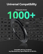 49-52mm Metal Step-Up Ring Adapter Compatible with Mirrorless Cameras DSLR Lens, UV CPL ND Filter Thread Converter, Black
