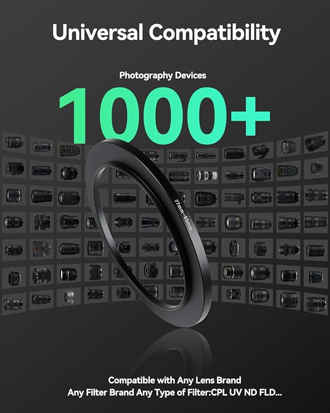 67-86mm Metal Step-Up/Down Ring Adapter Compatible with Mirrorless Cameras DSLR Lens, UV CPL ND Filter Thread Converter, Black