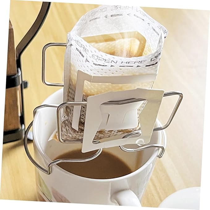 Garneck Hanging Ear Coffee Dripper Stand Portable Stainless Steel Filter Holder for Easy Brewing and Stable Rack for Drip Coffee Extraction