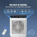 VEVOR Evaporative Air Cooler,2100 CFM 13X34 inch Air Cooler,3 Speeds and 12H Timer Portable Air Conditioner,Energy-Saved Swamp Cooler for party,pool and patio,7 Gal Water Tank & 750 Sq.Ft