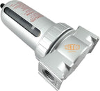 1/4" NPT MID FLOW Particulate Filter/Water Trap For Air Compressor Compressed Air Lines, 5u With Poly Bowl And Metal Bowl Guard (AUTO DRAIN)