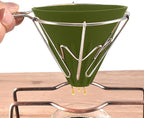 Silicone Coffee Dripper Collapsible Coffee Filter Foldable Portable Reusable Travel Camping Office Home Free Lightweight Easy Brew (Green)