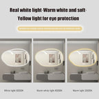 JSLJDM 800 mm Illuminated Backlit LED Bathroom Mirror, Wall Mounted Multifunction Bathroom Vanity Mirror with Lights and Demister Pad, Energy-Saving Illuminated Smart Mirror