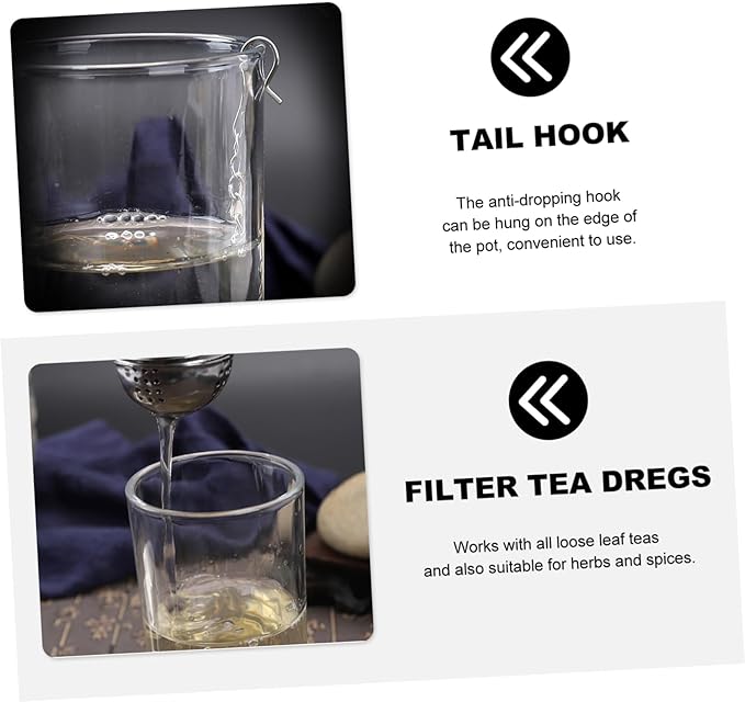STOBAZA 5pcs Stainless Steel Tea Strainer Seasoning Ball Box Hanging Chain Easy Extraction Filter for Tea Soup Chinese Medicine