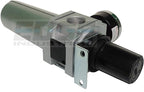 T-H-B CO EDGE INDUSTRIAL Heavy Duty Compressed AIR Filter Regulator Combo Piggyback, Metal Bowl, Visible Sight Glass, 5 Micron Element (1/2" AUTO Drain)