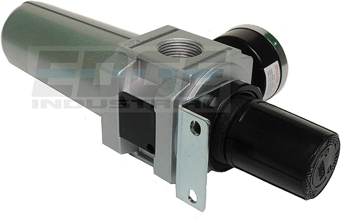 T-H-B CO EDGE INDUSTRIAL Heavy Duty Compressed AIR Filter Regulator Combo Piggyback, Metal Bowl, Visible Sight Glass, 5 Micron Element (1/2" AUTO Drain)