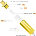 MEANLIN MEASURE 30Mpa Water-Oil Separator With 20 inch Spring Flexible Hose and 8MM & M10 Fast Connecting Internal Thread Mother Head For High Pressure Air Compressor Pump Yellow
